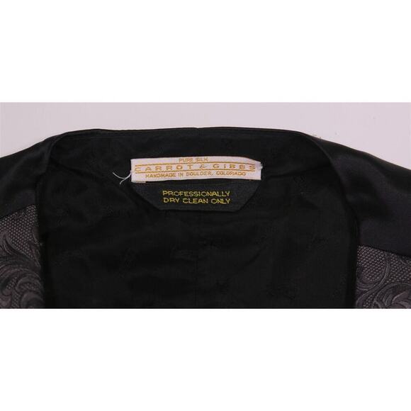 Carrot & Gibbs Silver Gray Paisley Silk Formal Wedding Prom Vest XL - Picture 4 of 5